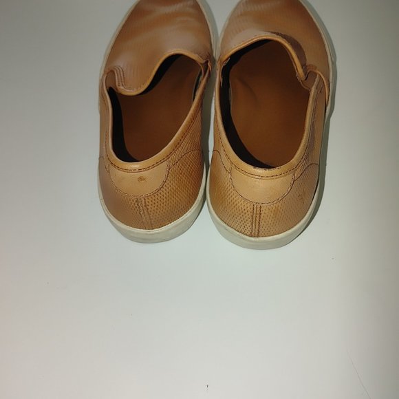 FRYE Men's Leather Slip-on Sneakers Brown Size 7 Pre-owned - Picture 2 of 7